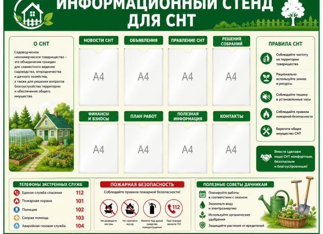 Информационный стенд для СНТ