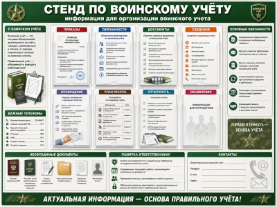 Стенд по воинскому учёту